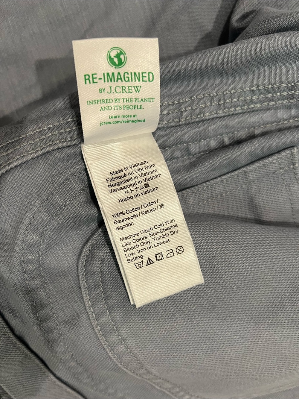 J. Crew Light Blue Jean Jacket with Dark Contrast Collar - Picture 5 of 6